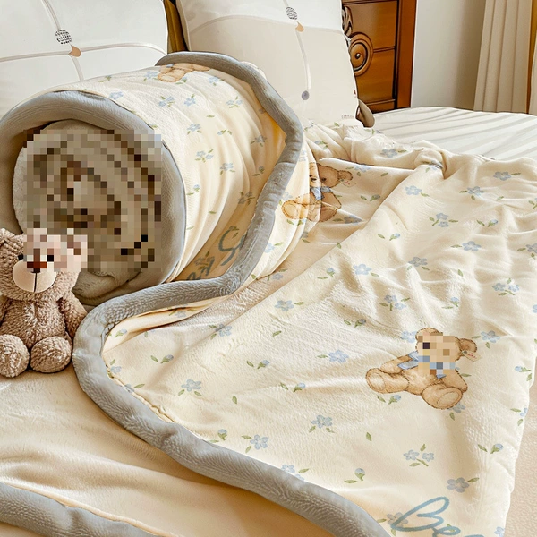 Blue Flower Bear [Soft Blanket]