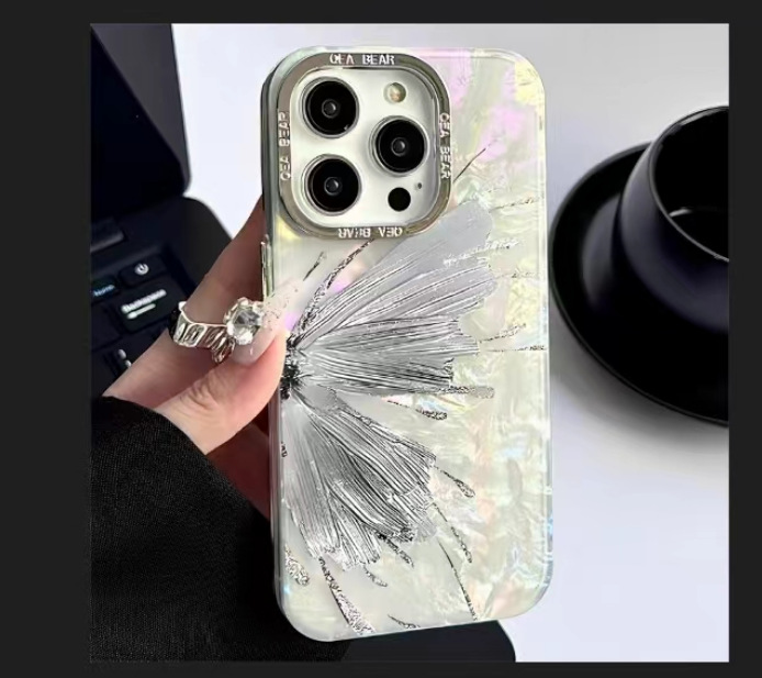 Solo Shell-Shell patrón plata mariposa hld