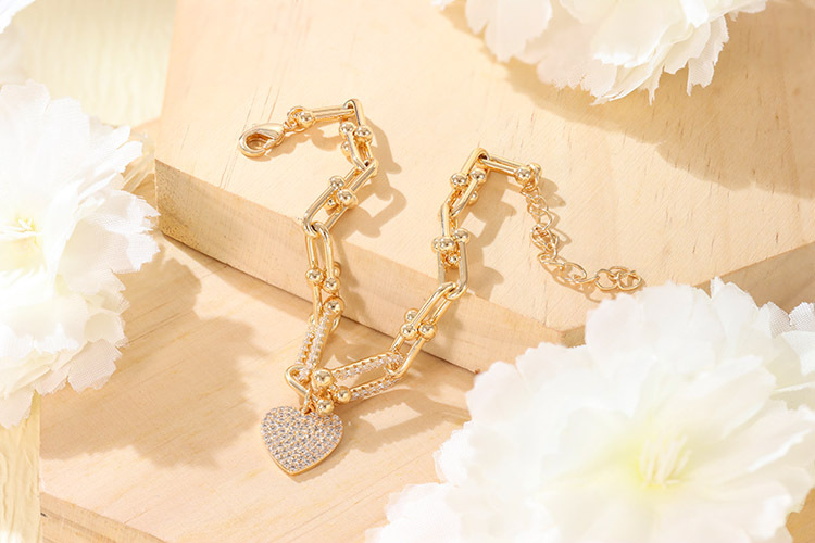 Cobre Forma De Corazón Pulsera Collar display picture 5