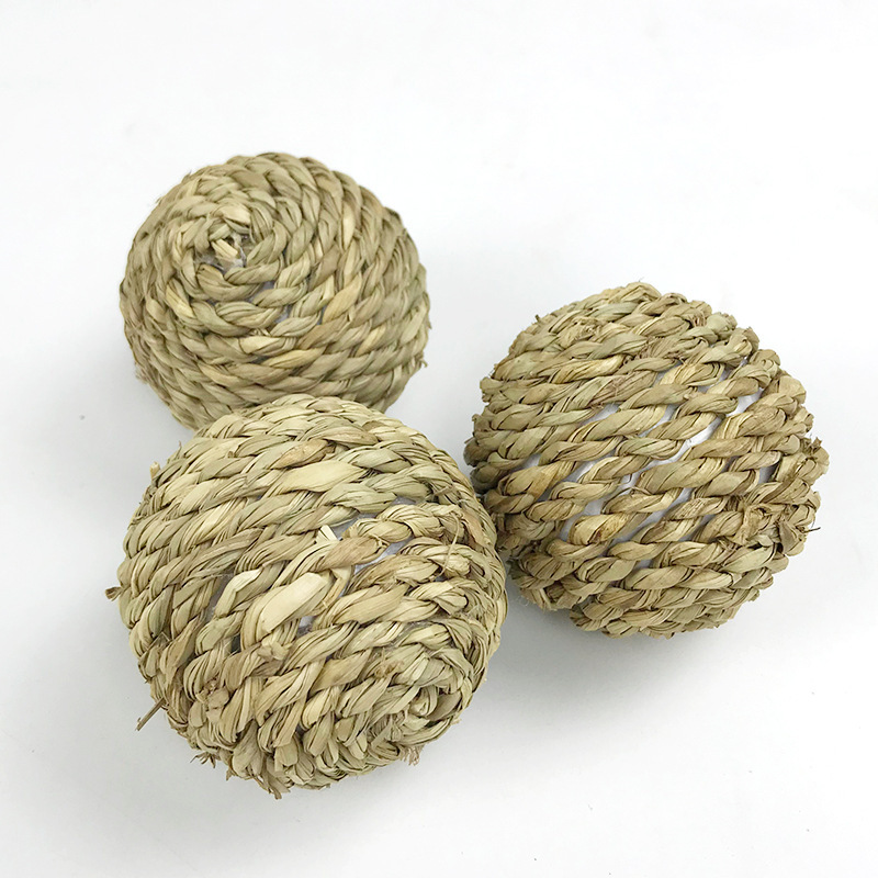 Pelota de Ratán para Conejos, Juguete de Hierba, Alivio del Aburrimiento, Mordedor, Pelota de Plantas Acuáticas, Suministros para Masticar para Cobayas, Chinchillas, Ardillas, Venta al por Mayor
