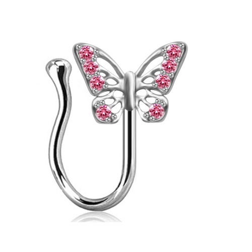 Gaby European and American cross-border butterfly snake-shaped cherry maple leaf letter nose pin nose clip nose ornaments without holes piercing jewelry