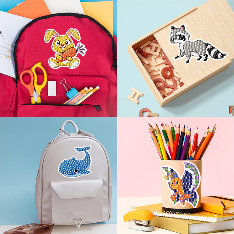 Diamante completo de dibujos animados pegatinas de diamantes para niños DIY hecho a mano 5d diamante redondo pegatinas gratis ladrillo pintura pegatinas de pared