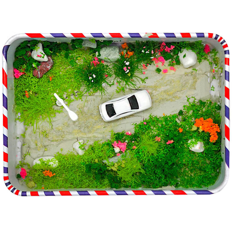 Handmade Model Ornaments Ins Gifts High-Value Iron Box Miniature Landscape Island Micro Landscape Highway Car Handmade Model Ornaments Ins Gifts High-Value Iron Box Miniature Landscape Island Micro Landscape Highway Car
