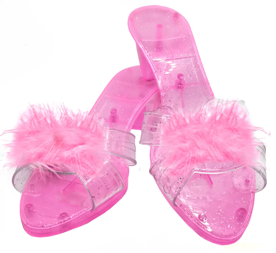 푹신한 신발 투명 진주 밑창 핑크