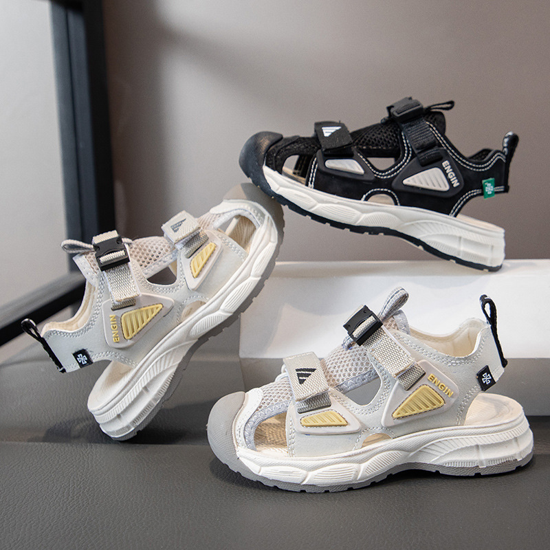 Sandalias Deportivas Cerradas para Niños Cuero Sintético y Caucho Sintético Ligero Antideslizante para Playa y Aire Libre