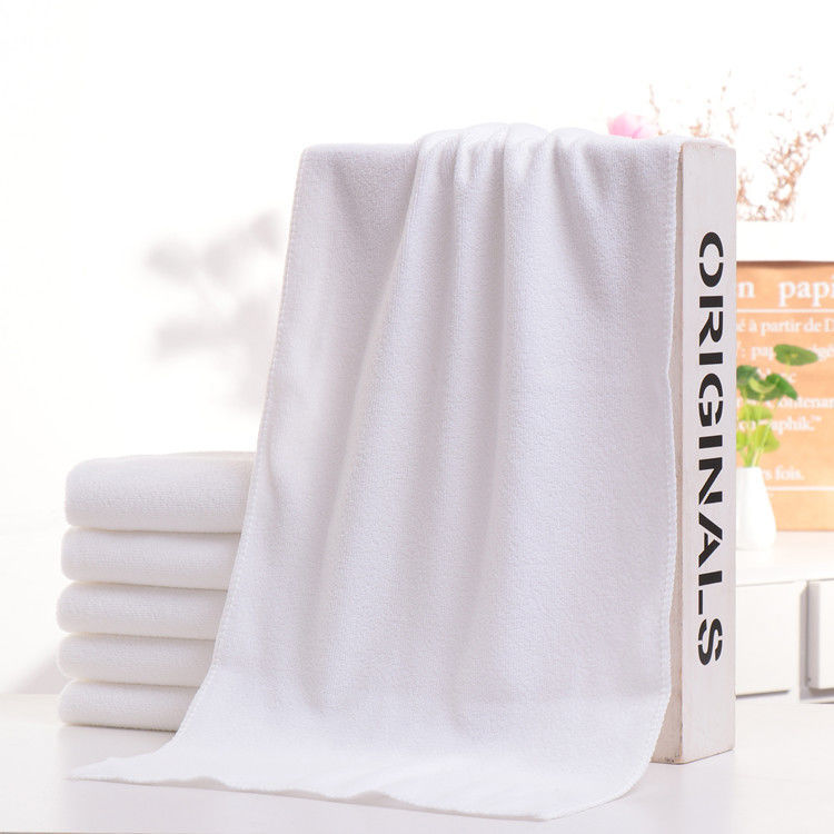 Wholesale hotel white towel bath towel sweat steaming sauna bath thickened white face towel embroidered logo