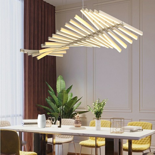 Nordic designer restaurant fishbone chandelier modern minimalist bedroom island bar hotel office strip lighting