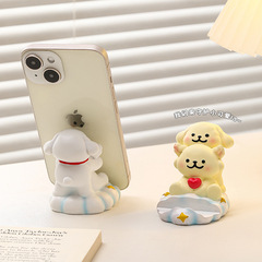 かわいい子犬の携帯電話の支えの怠け者の専属の事務室のデスクトップは劇の神器のステーションを追いかけて癒して解凍します。