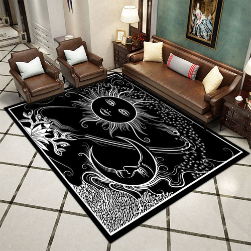 Cross-border spot 3D vision living room carpet Sun God Life Tree divination carpet Amazon custom sample wholesale