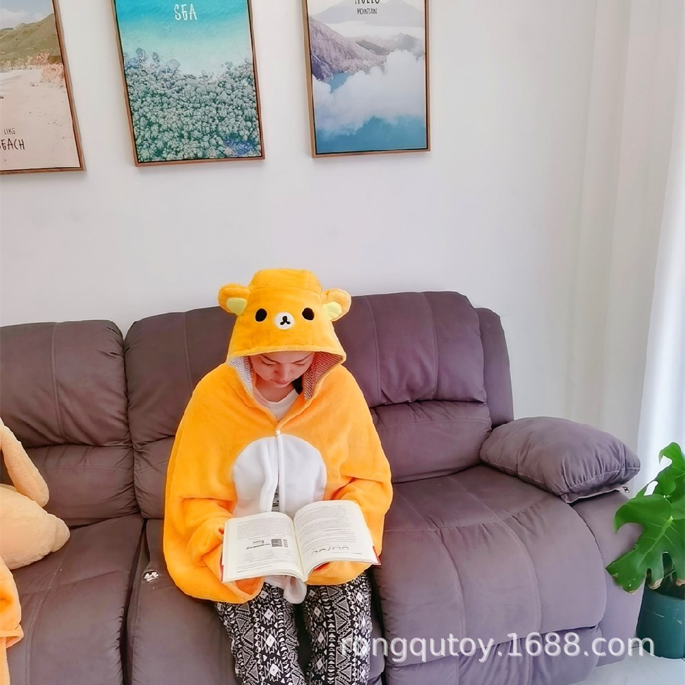 Cute fleece shawl blanket