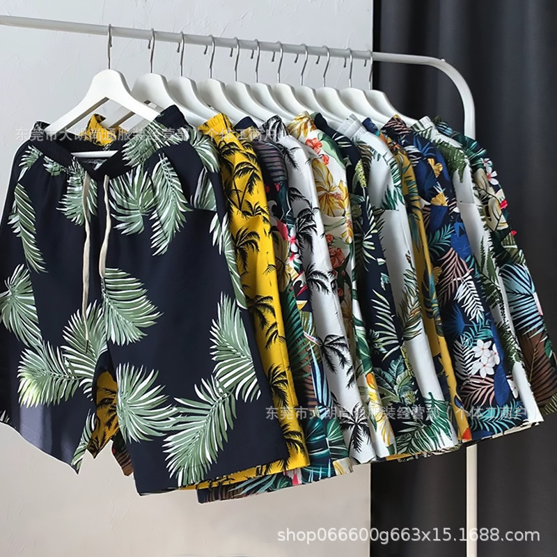 Beach Pants Men's Swimming Trunks Men's Five-Point Anti-Embarrassment Quick-Drying Shorts Can Be Used in the Water Loose Style Hot Spring Seaside