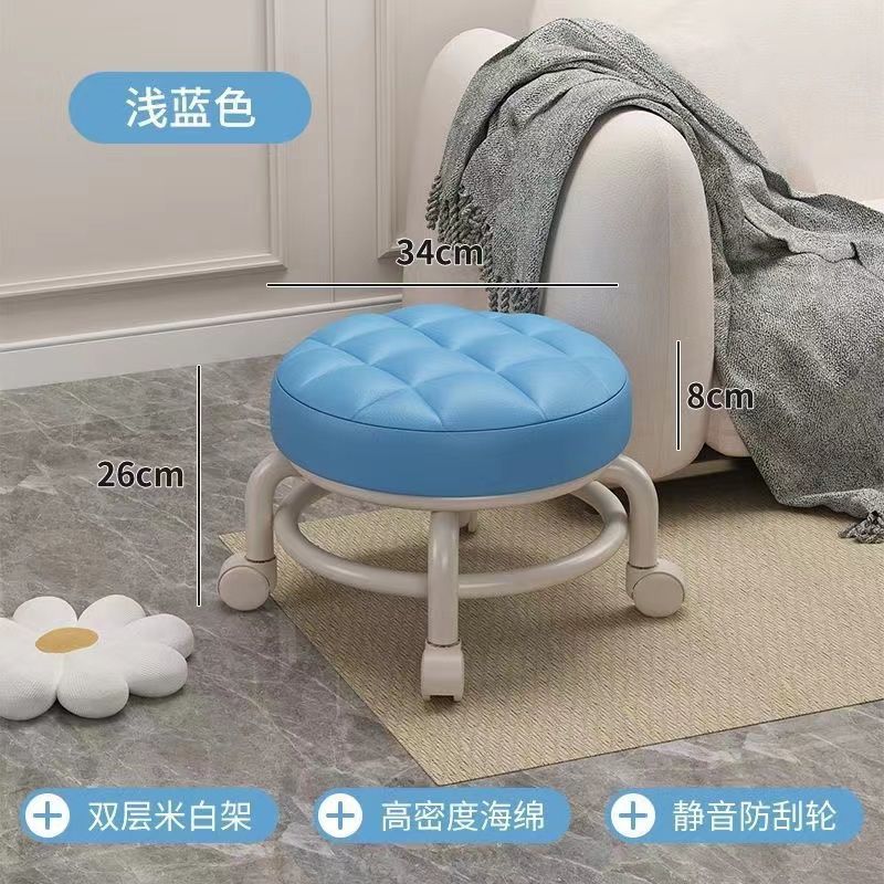 [Double-layer rice white rack] blue-export silent wheel