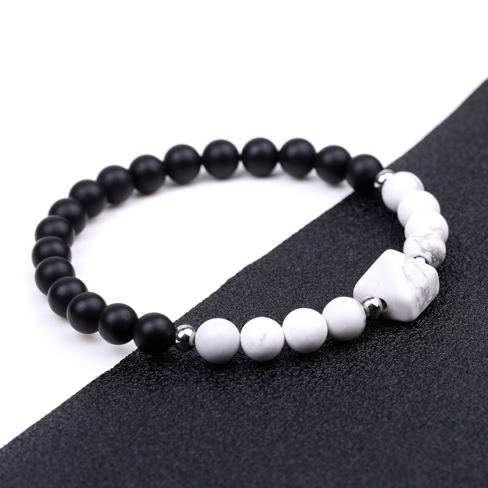 Fashion Round Natural Stone Beaded Polishing Bracelets 1 Piece display picture 5