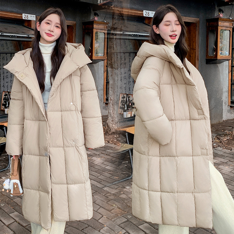 Otoño y invierno nuevo suelto largo sobre la rodilla chaqueta de algodón coreano engrosado multifacé chaqueta de algodón chaqueta