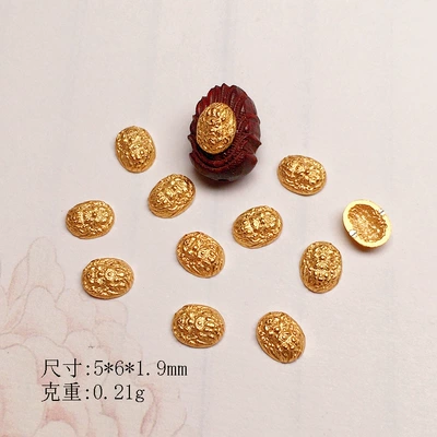 s925 Silver Plated Gold Patch Accessories Bracelet Necklace Bracelet Accessories diy Handmade Bead Semi-finished Products (Zərgərlik ara hissələri) - yellow-god-of-wealth