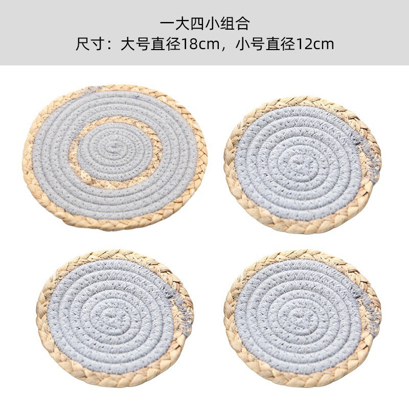 Jin Hao nueva tela de algodón tejido de encaje para platos tapete para platos restaurante creativo tapete posavasos tapete para mesa