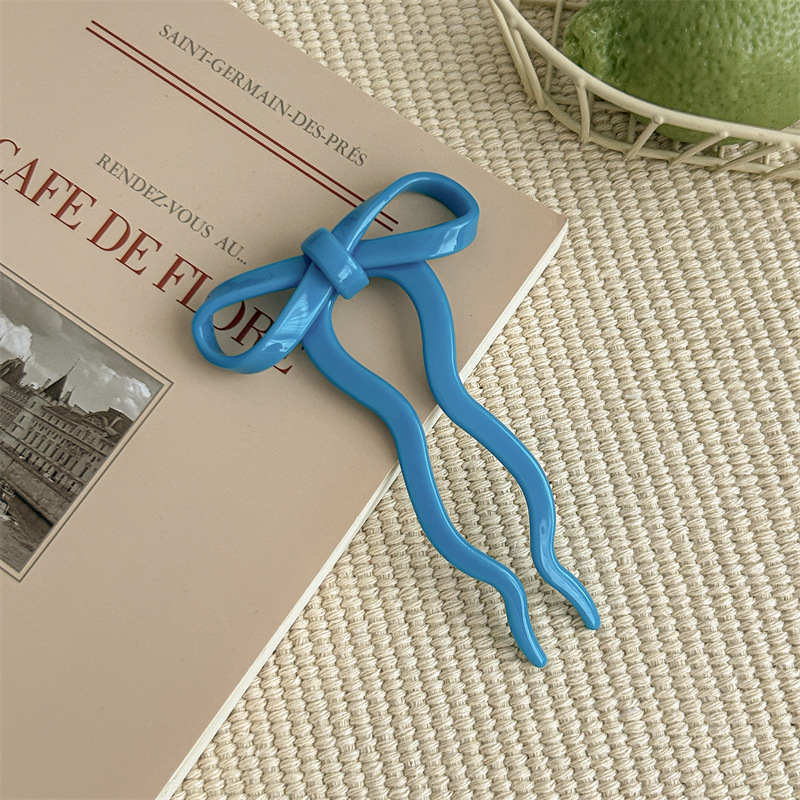 15g Weight Hairpin Hair Accessories Type 1 Piece Quantity Party, Festival Occasion Acetic acid sheets Material Bow Knot Pattern Women's Gender Princess, Sweet Style Women's Princess Sweet Bow Knot Acetic Acid Sheets Hairpin 4