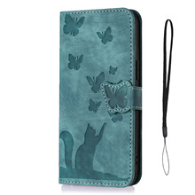 适用于红米NOTE12手机皮套 小米12T复古蝴蝶猫插卡钱包保护套A76