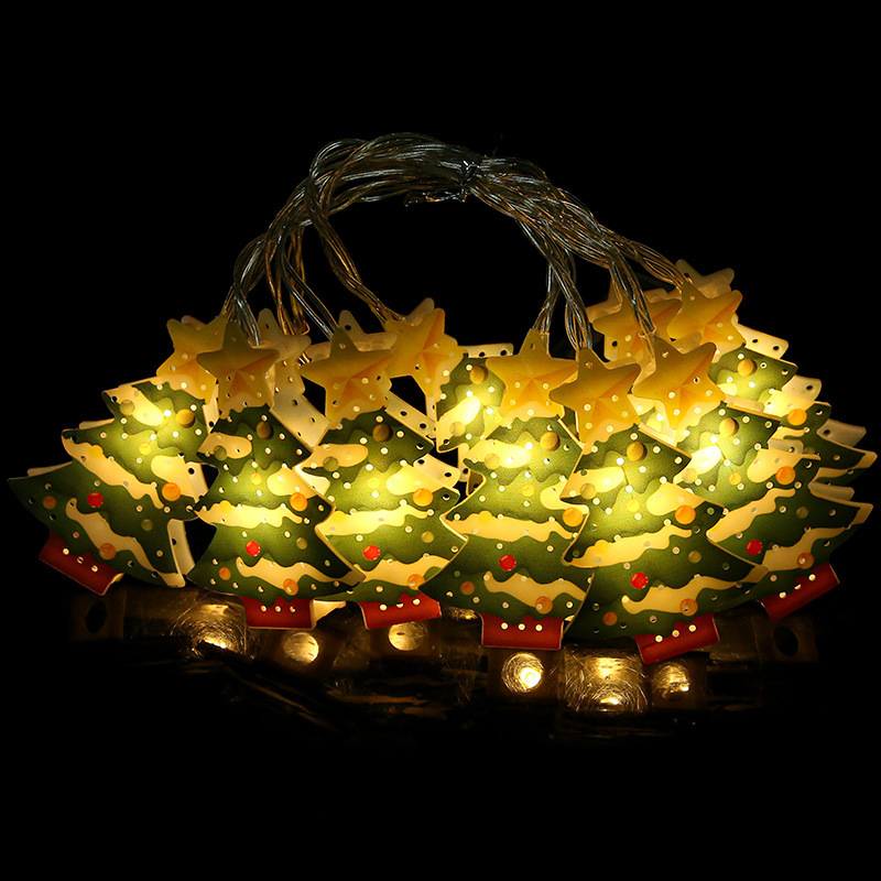 Decoración navideña, luces de colores, luces intermitentes, luces de cadena, alces huecos, luces colgantes, decoración de la habitación de la niña, atmósfera del maletero