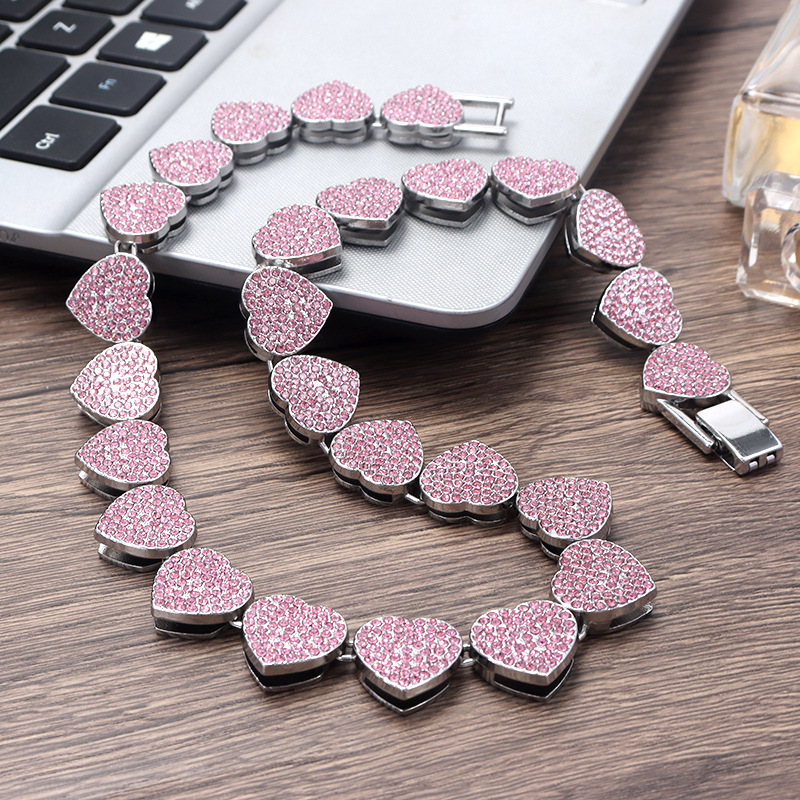 Unisex Gender Hip-Hop Vintage Style Heart Shape Alloy Unisex Bracelets Necklace