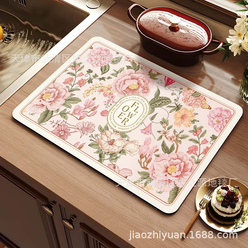 Almohadilla de drenaje transfronteriza, lodo de diatomeas, fácil de cuidar, almohadilla absorbente, encimera de escritorio de cocina, almohadilla de aislamiento antiescaldado, suministro directo de fábrica