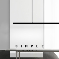 Italian minimalist black restaurant main chandelier strip light all copper led light luxury straight bar office lighting