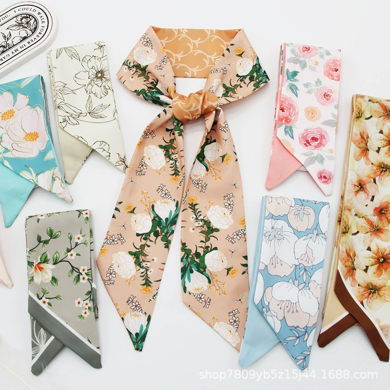 Universal headband with bow with letters, bag, floral print