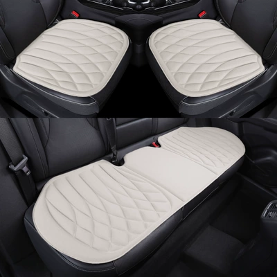 Four Seasons Pad – summer breathable three-piece set, non-slip - white-seaweed-car-soft-seat-cushion-single-seat-cushion-5048