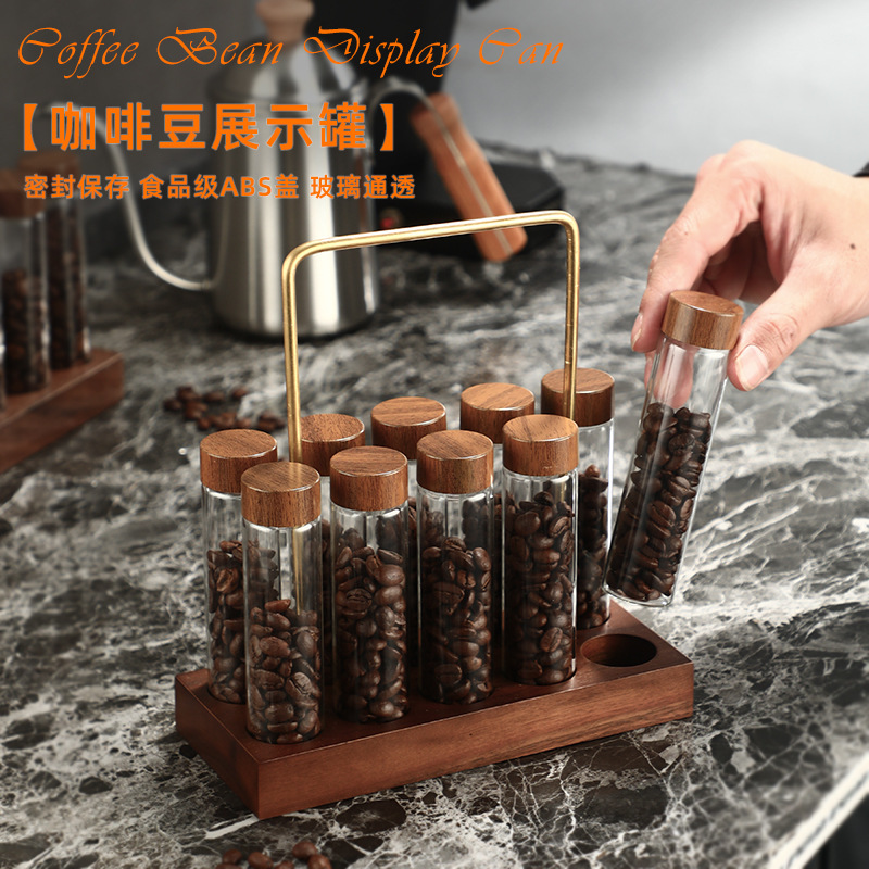 Coffee Bean Dispensing Bottle Test Tube Glass Display Stand Single Tube Storage Preservation Coffee Tool Sealed Jar Smelling Bottle Coffee Bean Dispensing Bottle Test Tube Glass Display Stand Single Tube Storage Preservation Coffee Tool Sealed Jar Smelling Bottle