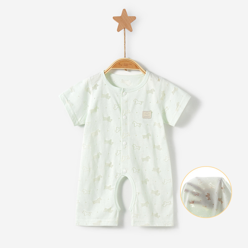 Mono de bebé de verano, fino, de manga corta, con abertura en la entrepierna, conjunto para recién nacido, pelele de verano unisex, ropa de bebé. image 10