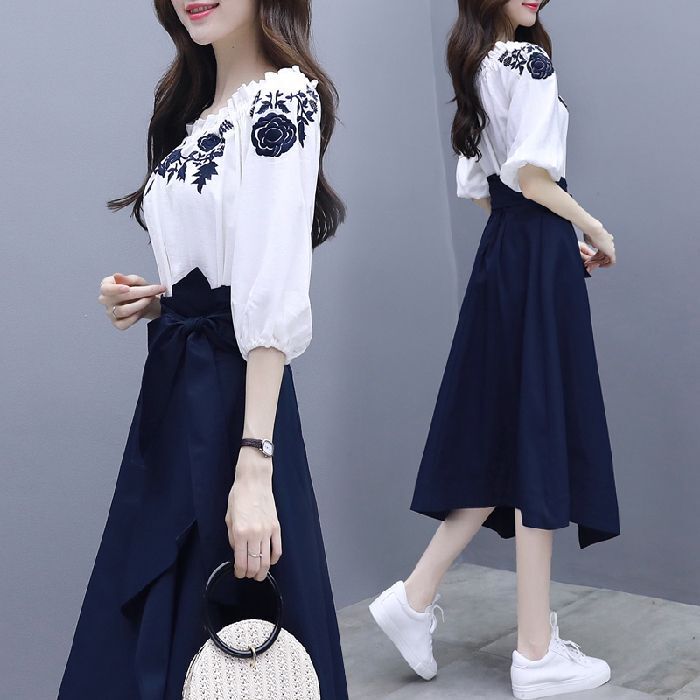 Goddess Style Dress Summer 2026 New Elegant Korean Style Suit for Women One-Shoulder Short-Sleeved Skirt Two-Piece Set Goddess Style Dress Summer 2026 New Elegant Korean Style Suit for Women One-Shoulder Short-Sleeved Skirt Two-Piece Set
