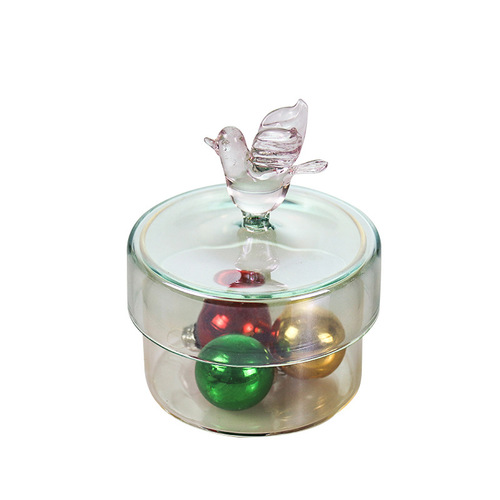European-style small glass cake plate transparent dust cover fruit plate dessert table creative wedding furniture decoration