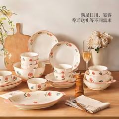 特にきれいな陶磁器の碗の食事の碗の食器の家庭用高級感の碗の皿のセットの皿の双耳のスープの碗