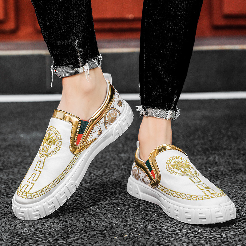 批发代发2021夏季新款套脚男鞋透气雨伞布鞋男式休闲板鞋|ms