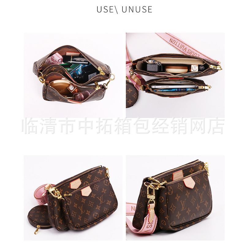 Transfronterizo adecuado para LV mahjong bolsa de mensajero forro de fieltro de almacenamiento en forma de soporte y bolsa de acabado bolsa media bolsa interior