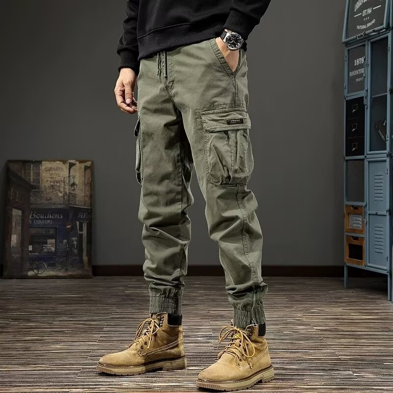 Men's American-style Heavy Functional Sports Pants Autumn Trendy Brand Stretch Casual Pants