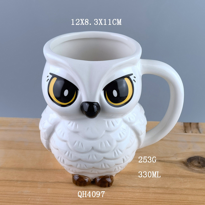 Transfronterizo Harry Potter búho taza 3D búho taza de café de cerámica taza de oficina creativa