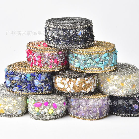 Factory 3.5cm gravel strip drill net drill hot drill crystal candy jade shoes clothing hat belt decorative chain