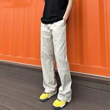 跨境美式基础斜切休闲裤男秋季新款珠帆工装直筒宽松显高显瘦百搭