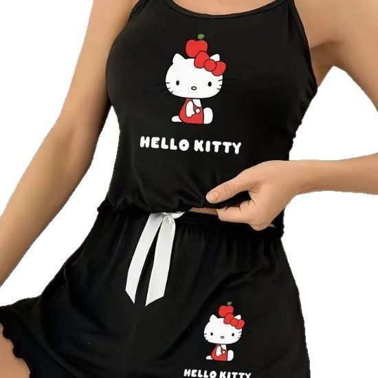 Foreign Trade Cross-border Four Seasons Sling Shorts Plus Size Women's Pajamas plus size Home Clothes suit Europe and America
