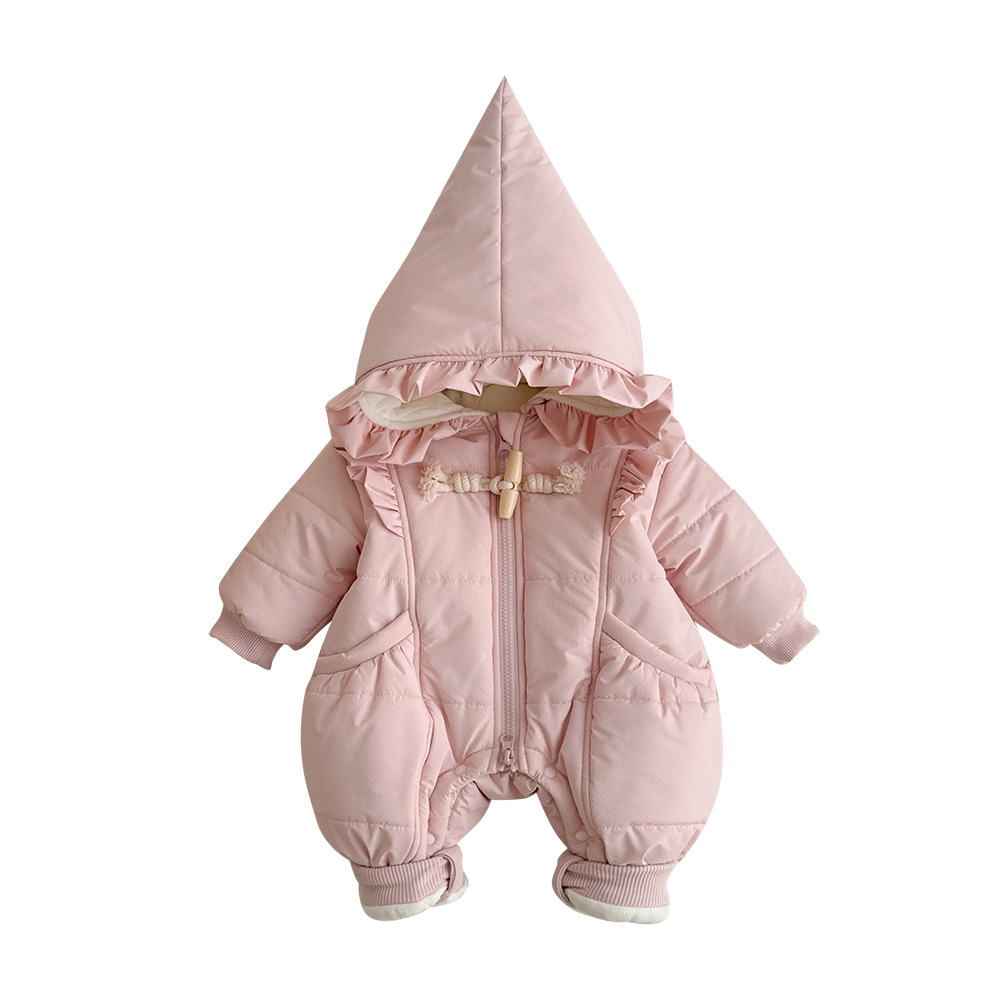 Ropa de invierno para recién nacidos más mono acolchado de terciopelo, chaqueta de algodón cálida gruesa para bebé