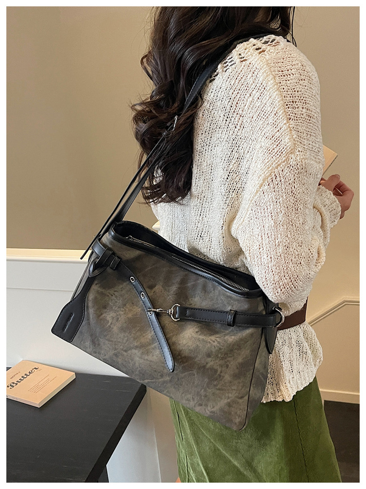 Borsa a spalla minimalista in camoscio elegante per donna_voghion.com