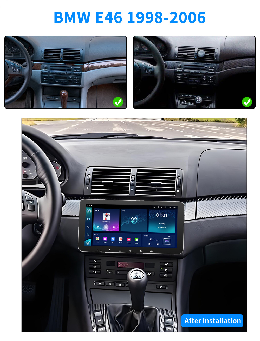Suitable for BMW mini car navigation system, X1 Bluetooth player, Mercedes central control screen, car navigation all-in-one device