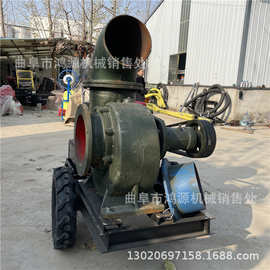 工程排涝抽水泵图片 拖车式12寸四缸发动机抽水泵 6寸柴油机水泵