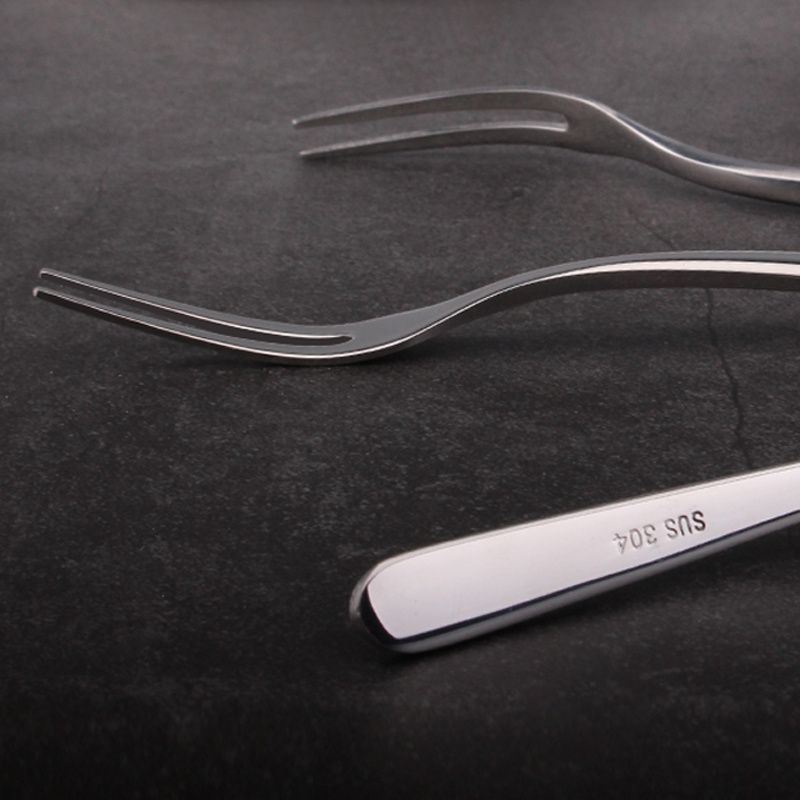 COOKONE18 / 10 acero inoxidable engrosado fruta postre horquilla horquilla casera horquilla horquilla horquilla horquilla de té de la tarde dos dientes