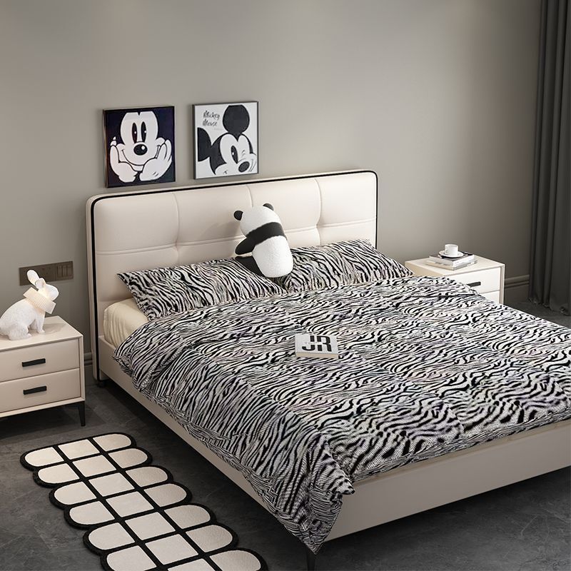 Ultra-Thin Leather Bed, Italian-Style Minimalist Master Bedroom Bed, Elegant Modern Simple Double Bed, Children's Bed, Bedroom Bed with an Elegant Design Ultra-Thin Leather Bed, Italian-Style Minimalist Master Bedroom Bed, Elegant Modern Simple Double Bed, Children's Bed, Bedroom Bed with an Elegant Design