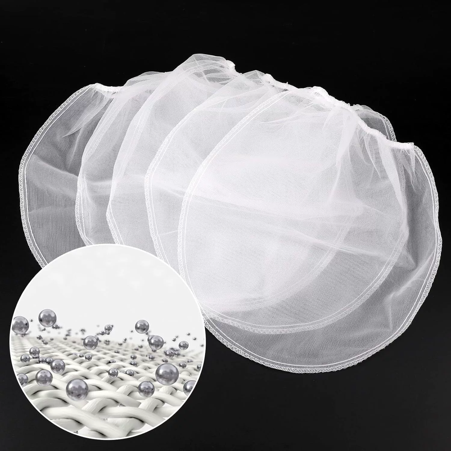 5 мешков с фильтром для краски белая тонкая сетка одноразовый мешок бочковый фильтр с эластичным вытягивающий трос верхнее отверстие