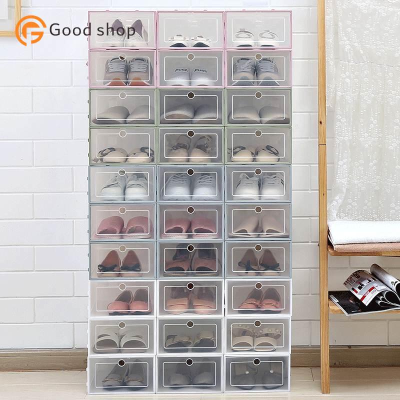 3PCS Transparent plastic shoe box dustpr...