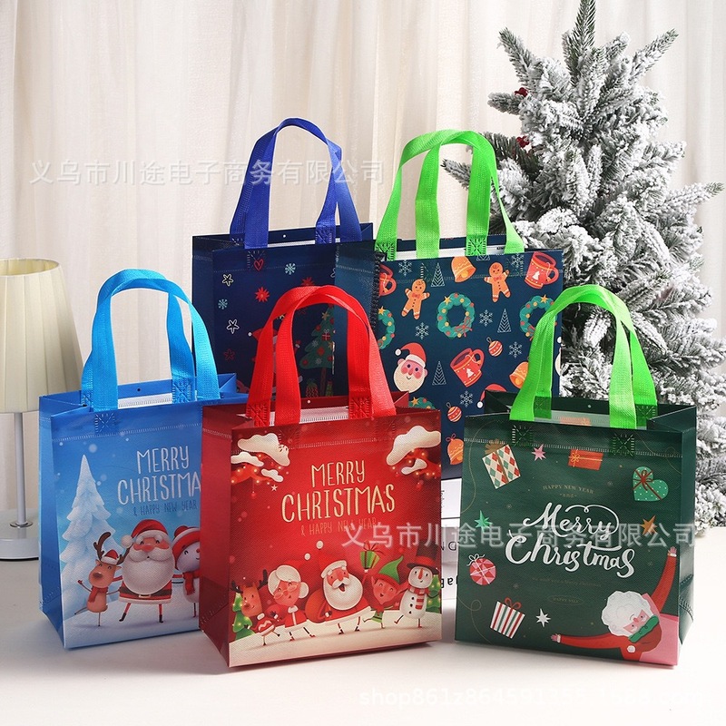 クリスマステーマ不織布袋プレゼント手提げ袋プリントショッピング包装袋パーティー装飾プレゼントプレゼント|undefined