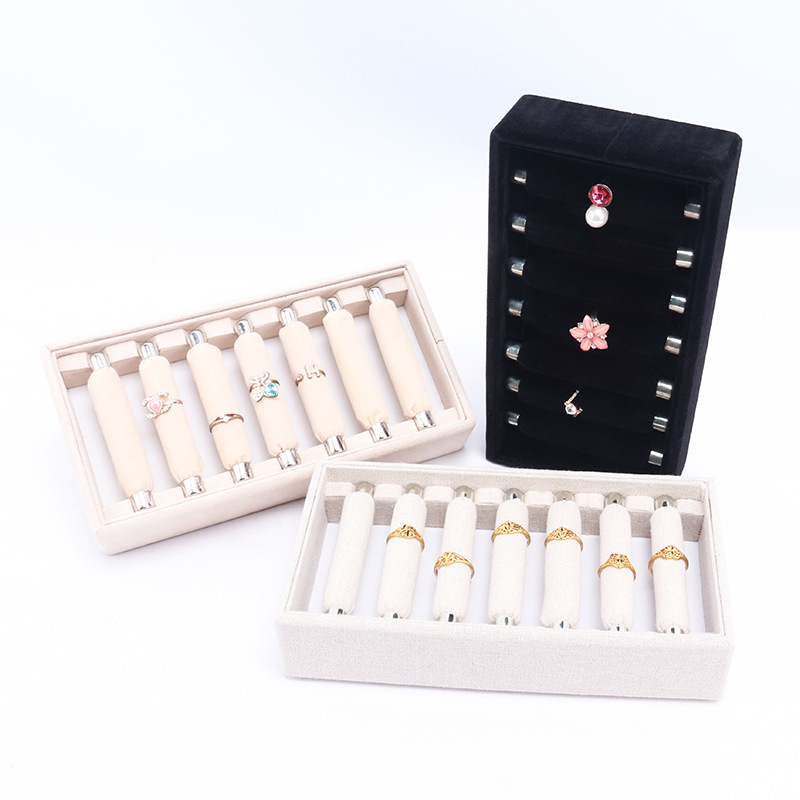 戒指盘架子绒布店铺珠宝首饰陈列道具托架耳钉指环饰品展示盘|ms